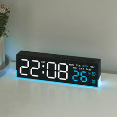 LED Digital Alarm Clock Mood Light Temperature Display