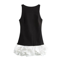White Short Dress Women's Ruffle Backless Party Dresses Black Red Sleeveless Bodycon Mini Dress Woman Summer Sexy Vestidos 4SY9