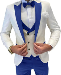Fashion Jacquard Men's Formal Groom Suits 3 Pieces Men Suits Peak Lapel Single Breasted Blazer Vest Pants for Business/Wedding