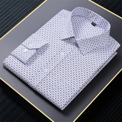 New in shirt long-sleeve Elasticity shirts for men slim fit formal plain shirt printed casual tops designer clothes oversize