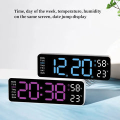 LED Digital Wall Clock Large Display USB Alarm Clock
