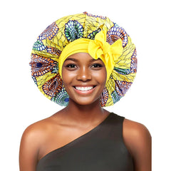 African Large Women Bonnet Satin Ribbon Sleep Cap Elastic Band Women Head Wrap Ladies Night Sleeping Cap Turban Chemo Hat
