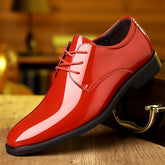 Fashion Red Leather Shoes Man Big Size 39-48 Comfort Pointed Men's Dress Shoes Lightweight Flat Social Shoe Male zapatos hombre