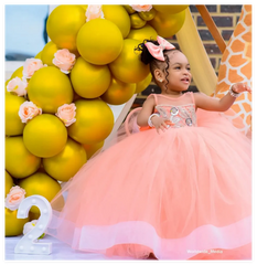 Flower Girl Dress Children Wedding Bridemaid Dresses Kids Pink Tutu Sequin Gowns Girl Boutique Party Wear Elegant Frocks
