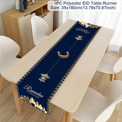 Ramadan Decoration Table Runner EID Mubarak Decor 2024 For Home Tablecloth Ramadan Kareem Islamic Muslim Party Eid Al-Fitr Gifts
