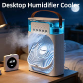 Portable USB Air Cooler Fan 3-Speed Mini Water Mist Humidifier LED Desktop Cooling Fan