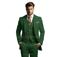 Men's grey 3-piece suit (jacket + vest + trousers) Elegant classic wedding attire, custom banquet birthday party tuxedo