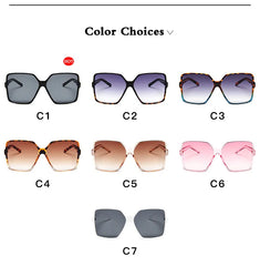 ZXWLYXGX Fashion Women Oversize Sunglasses Gradient Plastic Brand Designer Female Sun Glasses Uv400