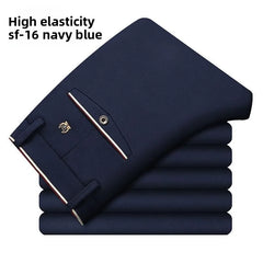 Men's Travel Dress Pants Stretch, No Iron Required Business Trousers, British Classic Slim Fit Lightweight Office Work Pants