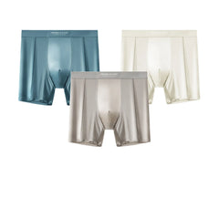 3PCS/Pack Luxury Satin-like Boxers Man Cool Ice Silk Antibacterial Breathable Quick-dry Underwear High Elastic Lengthen Panties