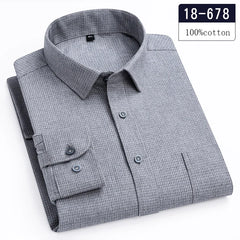 Luxury High-Quality 100% Cotton Houndstooth Full Shirts for Men Slim Fit Casual Shirt Long-Sleeve Plaid Soft Designer Clothes Ro