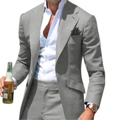 Costumes Pour Hommes Peak Collar Men Suits Notched Green Slim Fit Blazers Jackets Pants 2PCS Causal Business Wedding Groom Wear