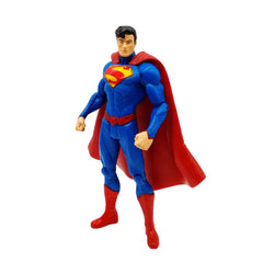 A Superman action figure from the Justice League series standing in a classic pose.