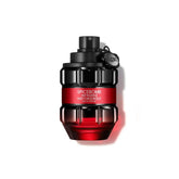 A bottle of Viktor and Rolf Spicebomb Infrared Eau de Parfum shaped like a black and red grenade.