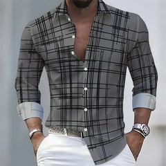 2026 21-color Spring/Autumn New Men's Long-Sleeved Striped Shirt, European and American Style Casual Loose Comfortable Top