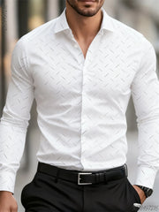 17 colors men's hot-selling geometric pattern long-sleeved shirt fashionable business casual non-iron comfortable men's top