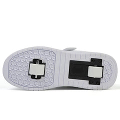 Fashion Girls Boys Roller Skates Children Sneakers With Two Wheels Thick-soled Skateboard Shoes Kids Non-slip Chunky Shoes White SHOWLU FASHION STORE