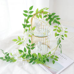 2M Artificial Wisteria Flowers Garland Vine Silk Hanging Flower for Home Garden Outdoor Ceremony Wedding Arch Floral Decoration