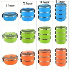 3Layer Stackable Lunch Box Stainless Steel Airtight Insulated Food Storage Container Leakproof with Handle 600L 1 Layer Portable