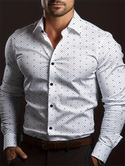 2025 New Business Casual Men's Formal Shirts Checkered Print Button Down Shirt Long-sleeved Business Daily Spring And Fall Shirt