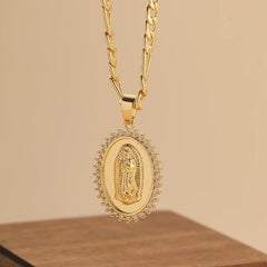 New Personalized Colorful Zircon Necklace Design, Fashionable, Light, Luxurious And Versatile, Popular Madonna Necklace