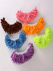 2Pcs Mop Slippers, Soft, Washable and Reusable Microfiber Foot Socks, Dust Slippers for Cleaning Bathrooms, Kitchen and Bedrooms