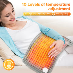 Electric Heating Pad Adjustable Temperature Timer Plush Warm Mat
