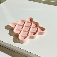 Pet Slow Food Bowl, Healthy Diet,Irregular Ceramic Anti Choking Puppy Bowl,Pet Canned Licking Plate,Dopamine Color Pet Supplies