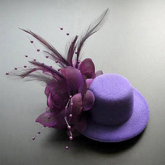 Fashion 13cm Kids Fascinators Hats Feathers Hair Accessories Flower Pillbox Hat Makeup Prom Teas Party Hairpins Party
