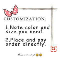 An instruction card for customizing a flower girl dress by noting the color and size.
