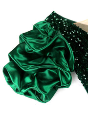 Dress Women Gown Dresses Mid Length Vestidos Slim Night Off Shoulder Puff Sleeve Hip Wrap Sequin Elegant Splice Evening Party