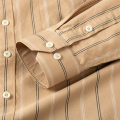 Premium Men's Plaid Striped Dress Shirt - Comfortable Cotton, Long Sleeve - For Spring Autumn Casual or Light Business Wear