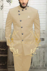 2025 Navy Blue Indian Design Men Suit Terno Masculino Slim Fit Formal Blazer Business Wedding Best Man Groom Suits 2 Pieces