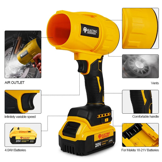 For Dewalt 20V Battery Brushless Turbo Blower Electric Hair Dryer With Battery Cordless Dust Blowing Tool To Clean The Computer