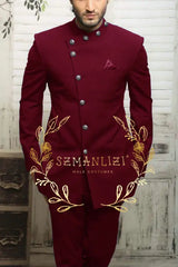 2025 Navy Blue Indian Design Men Suit Terno Masculino Slim Fit Formal Blazer Business Wedding Best Man Groom Suits 2 Pieces