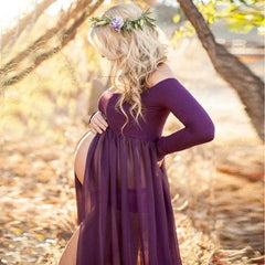 Maternity's Sexy Summer Maternity Photography Props Pregnancy Long Dress for Photo Shoot Strapless Maxi Dresses Vestido