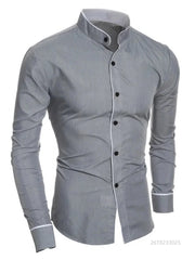 Men's solid shirts, slim fit white long sleeve social shirts, business casual menswear, high quality soft fabric, sizes XS-6XL