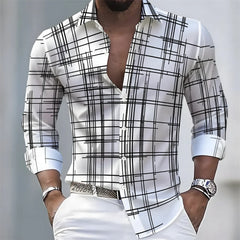2026 21-color Spring/Autumn New Men's Long-Sleeved Striped Shirt, European and American Style Casual Loose Comfortable Top