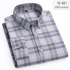 Luxury High-Quality 100% Cotton Houndstooth Full Shirts for Men Slim Fit Casual Shirt Long-Sleeve Plaid Soft Designer Clothes Ro