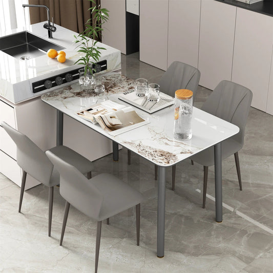 Upholstered PU Leather Dining Chair Set of 2 Kitchen High Back Armless Side Dinner Chairs for Living Room, Kitchen SHOWLU FASHION STORE