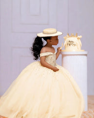 Orange Tulle Girls Birthday Party Dresses Customized Ball Gown Crystal Flower Girl Dresses for Wedding Baby Girls Pageant Dress