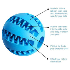 Interactive Dog Chew Ball Rubber Pet Toy Teeth Cleaning Treat Dispensing Puppy Training Ball
