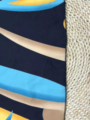 Tropical Print V-Neck Waist Section Cable Knit Fit And Flare Dress Maxi Women Outfit SHOWLU FASHION STORE