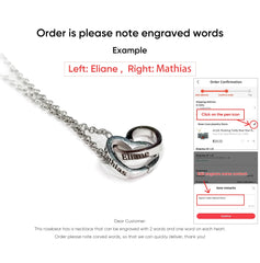 Rotating eternal rose engraved necklace valentines mother day gift box Engraved Interlocking Heart Necklace Eternal Rose Box SHOWLU FASHION STORE