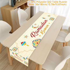 Ramadan Decoration Table Runner EID Mubarak Decor 2024 For Home Tablecloth Ramadan Kareem Islamic Muslim Party Eid Al-Fitr Gifts