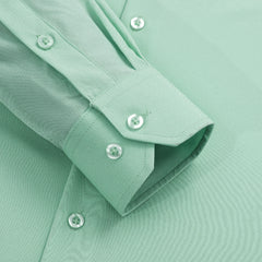 Hi-Tie Plain Solid Silk Men's Shirts Long Sleeve Lapel Dress Suit Shirt Blouse Wedding Business Blue Mint Pink Purple Green Gray