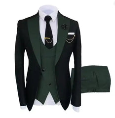New Costume Homme Popular Clothing Luxury Party Stage Men's Suit Groomsmen Regular Fit Tuxedo 3 Peice Set Jacket+Trousers+Vest