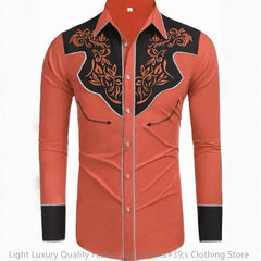 20 -color men's shirt long -sleeved shirt retro western denim big size loose cardigan long -sleeved casual shirt soft fabric