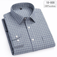 Luxury High-Quality 100% Cotton Houndstooth Full Shirts for Men Slim Fit Casual Shirt Long-Sleeve Plaid Soft Designer Clothes Ro