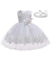 Flower Girl Dress For First Communion Princess Children Baptism Dresses Newborn Wedding Bridesmaid Birthday Party Tulle Vestido